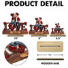 Roses LOVE Couple Sitting Kissing - Personalized 2-Layered Wooden Plaque 7