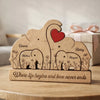 Wooden Elephant Family 1