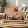 Forest Wooden Elephant Family 1