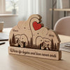 Forest Wooden Elephant Family 3