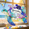 Mom Grandma Sea Turtle - Personalized Suncatcher Ornament 6