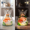 We Love You Mom - Personalized Flower In Glass Angel Figurines 5
