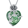 S925 Sterling Silver Rose Flower Heart Birthstone Pendant Necklace - Anniversary Gift Idea