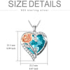 Birthstone Necklace for Women 925 Sterling Silver Rose Flower Heart Crystal Pendant Necklace