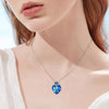 S925 Sterling Silver Rose Flower Heart Birthstone Pendant Necklace - Anniversary Gift Idea