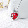 S925 Sterling Silver Rose Flower Heart Birthstone Pendant Necklace - Anniversary Gift Idea