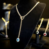 Gemstone Charm Slip Chain Choker