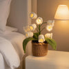 Crochet Handmade Lily of the Valley Lamp - Potted Flower Light - Desk Decoration Nightstand Lamp - Unique Forever Gift Home Decor
