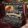 To My Daughter Sherpa Blanket - This Old Lion Will Always Have Your Back - Christmas Gift