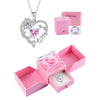 Rose Jewelry Gift Box With Heart Rose Mom Pendant Necklace - Perfect for Mother's Day Gift