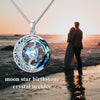 Moon Star Birthstone Pendant Necklace for Women - Jewelry Gift for Wife, Mom, Daughter