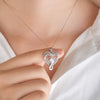 Sparkling Heart Necklace for Wife with Eternal Rose Light Box