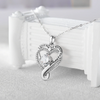 Sparkling Heart Necklace for Wife with Eternal Rose Light Box