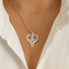 Sparkling Heart Necklace for Wife with Eternal Rose Light Box