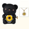Teddy Bear with Preserved Sunflower & Hidden Necklace