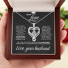 "To My Wife" Forever And Always Heart Necklace with Premium Mahogany Style Led Box