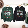 Unisex Funny Couples Ugly Christmas Sweater - Where's My Ho At