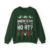 Unisex Funny Couples Ugly Christmas Sweater - Where's My Ho At