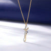 Golden Silver Couple Hugging Necklace