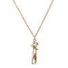 Golden Silver Couple Hugging Necklace