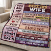 To My Wife Fleece Blanket – Romantic Gift from Husband, Anniversary Birthday Gift for Wife, Love Message Blanket