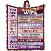 To My Wife Fleece Blanket – Romantic Gift from Husband, Anniversary Birthday Gift for Wife, Love Message Blanket