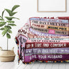 To My Wife Fleece Blanket – Romantic Gift from Husband, Anniversary Birthday Gift for Wife, Love Message Blanket