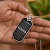 Dad When I Look Back, Dog Tag Necklace, Anniversary Gift Idea For Dad