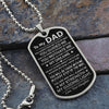 Dad My Dreams Daughter, Dog Tag Necklace, Gift Idea For Dad From Daughter