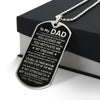 Dad My Dreams Daughter, Dog Tag Necklace, Gift Idea For Dad From Daughter