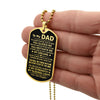 Dad My Dreams Daughter, Dog Tag Necklace, Gift Idea For Dad From Daughter
