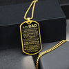 Dad My Dreams Daughter, Dog Tag Necklace, Gift Idea For Dad From Daughter