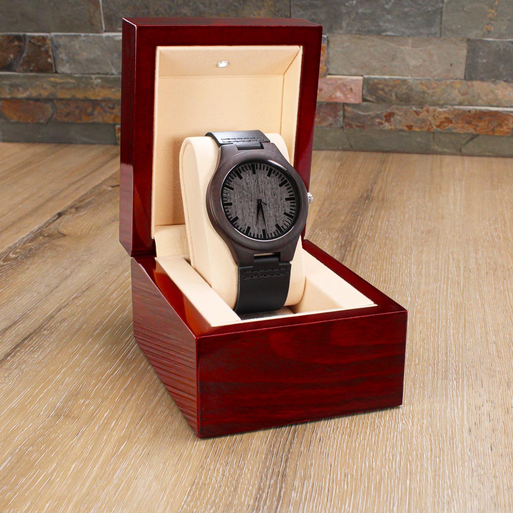 Father-In-Law Thank You, Engraved Wooden Watch, Father's Day Gift Idea