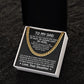 Dad My Guiding Light, Cuban Link Chain Necklace, Father's Day Gift For Dad