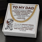 Dad Strong In Heart, Cuban Link Chain Necklace, Father's Day Gift For Dad