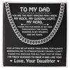 Dad My Guiding Light, Cuban Link Chain Necklace, Father's Day Gift For Dad