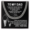 Dad Thank You For Being My Loving Father ,Cuban Link Chain Necklace, Gift Idea For Dad From Son