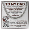 Dad Strong In Heart, Cuban Link Chain Necklace, Father's Day Gift For Dad