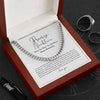 To My Man Promise Necklace - Cuban Link Chain - Anniversary Gift For Your Man