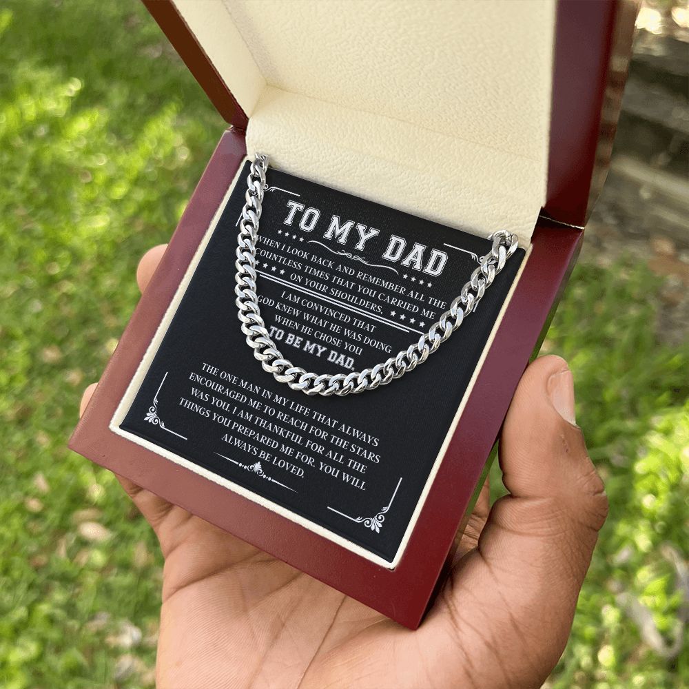 To My Dad, Reach For The Stars, Cuban Link Chain, Father's Day Gift For Dad