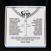 Son Make Me Proud - Artisan Cross on Cuban Link Chain - Best Gift for Son from Dad