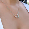 Daughter Always Be Brave - Interlocking Hearts Necklace - Best Gift For Daughter From Dad