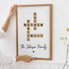 Personalized Vertical Poster - Family Names In Crossword