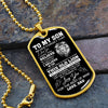 Son Never Forget That I Love You | Best Gift From Dad | Dog Tag Necklace For Son