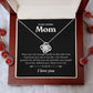 Loving Mom There Are not Enough Words | Mother's Day Gift for Her | Love Knot Necklace