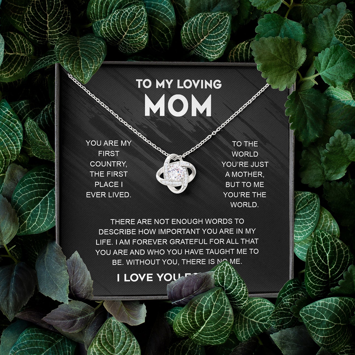 To My Loving Mom | To The World | Best Gift For Your Mother | Love Knot Necklace