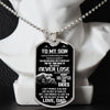 Son Deep In Your Heart, Dog Tag Necklace, Gift For Son From Dad