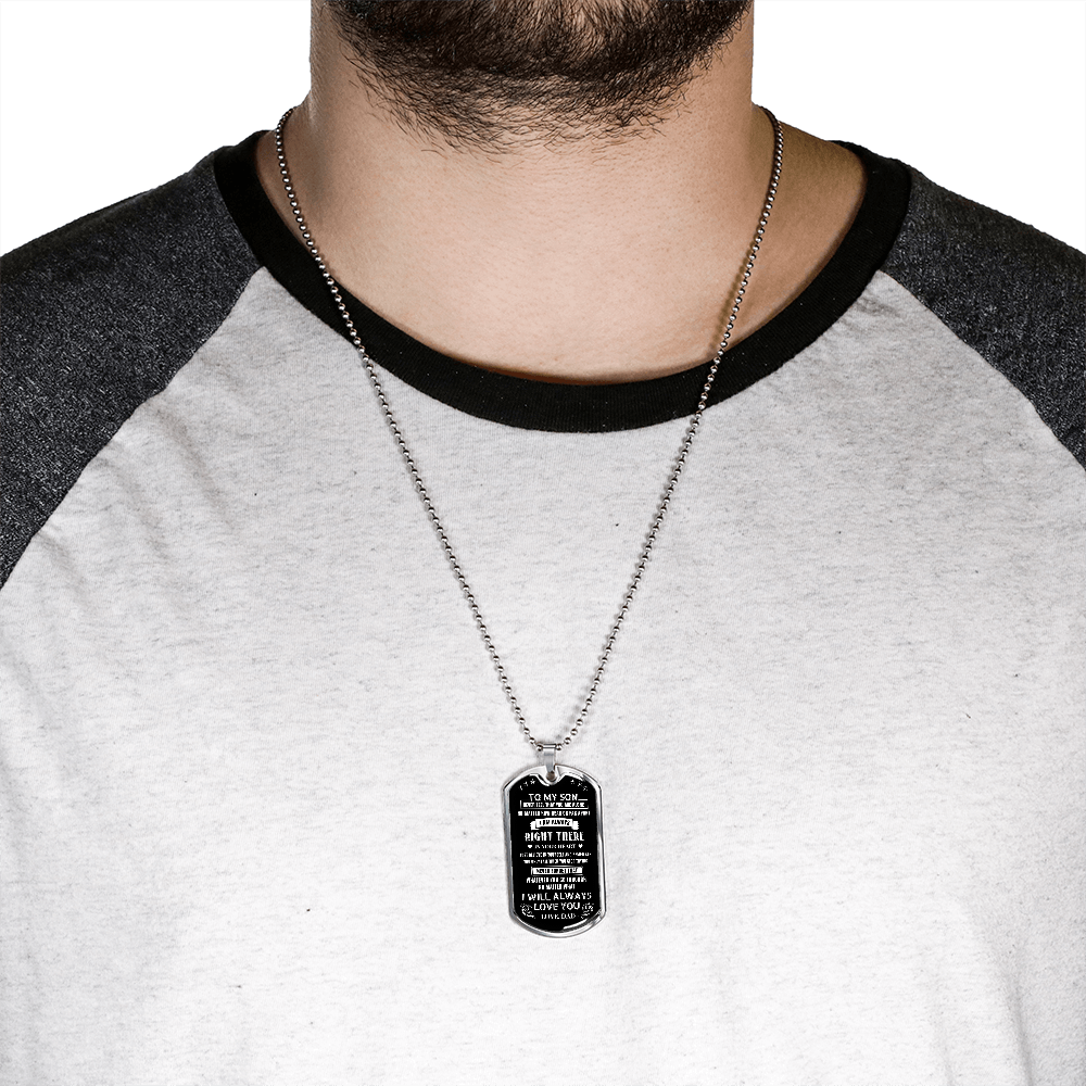 Son Never Feel You Are Alone, Dog Tag Necklace Meaning Message, 18k Yellow Gold Gift For Son From Dad, Best Christmas Birthday Gift Ideas