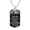 To My Son - Your Dream Stay Big, DogTag Necklace Gift to Son