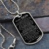 Son Laugh Love Live, Dog Tag Necklace, Gift for Son from Dad
